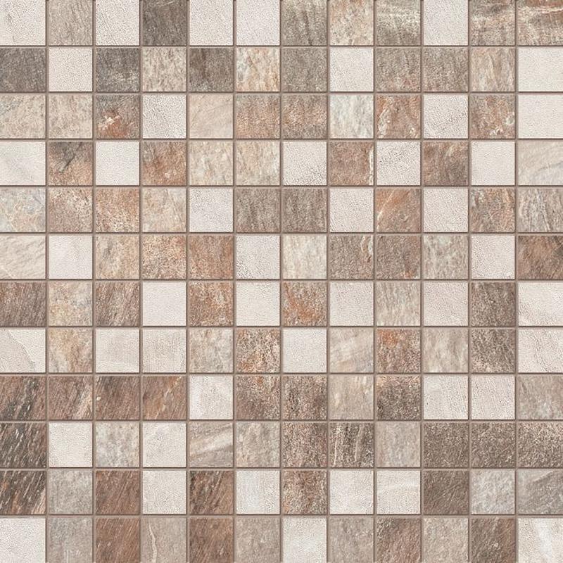 ABK FOSSIL Mosaico Mini Mix Cream Beige Brown 30x30 cm 8.5 mm Matte