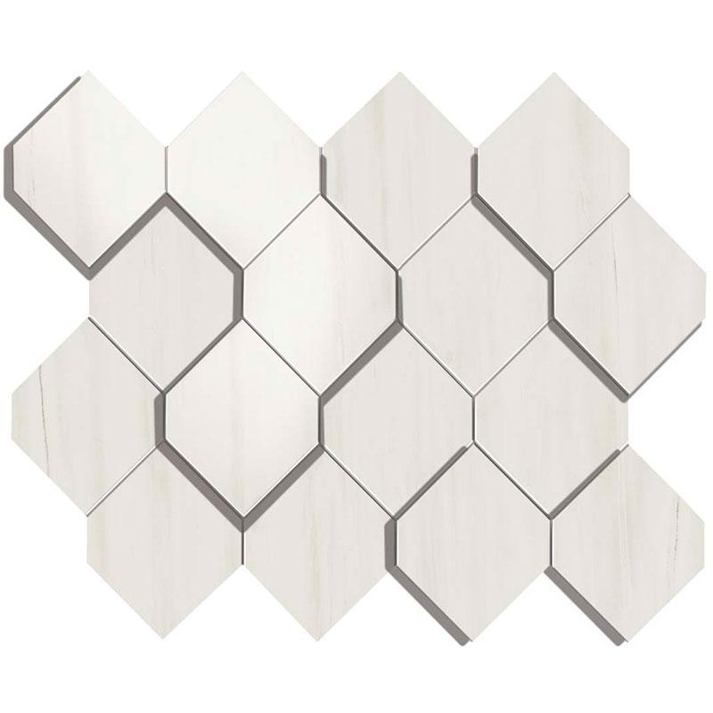 Atlas Concorde MARVEL STONE Bianco Dolomite Mosaico Esagono 3D 28,2x35,3 cm 10 mm Lapped