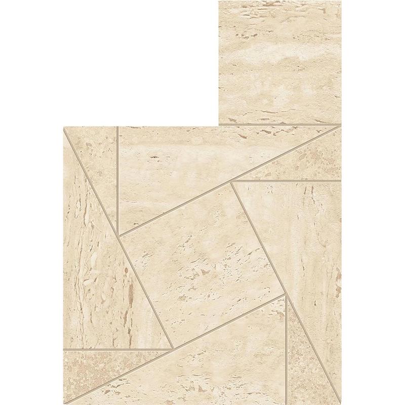 Atlas Concorde MARVEL TRAVERTINE Mosaico Tessellation Sand 22x26 cm 9 mm Matte