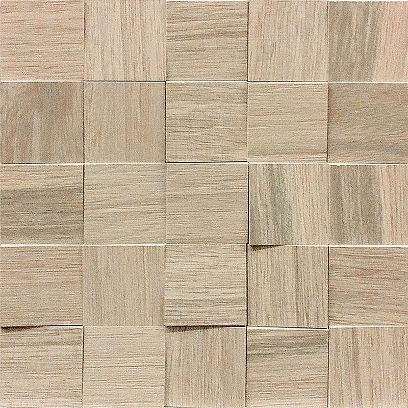 Creative Design WOODEN TILE WOODEN ALMOND MOSAICO 3D INCLINATO 30x30 cm 9 mm Matte