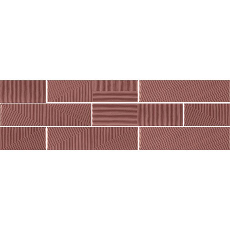 Ceramica Sant'Agostino DECORLINE STRIPEBRICK MAUVE 7,3x30 cm 9.4 mm Glossy