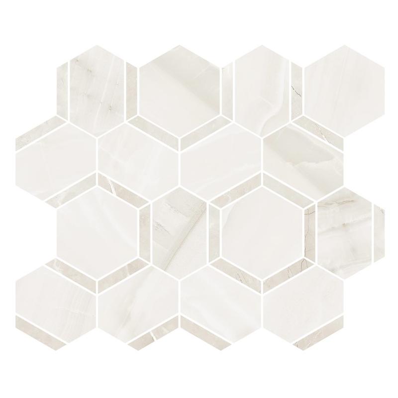 NOVABELL EXTRA Esagona Mix Onice Bianco Pulpis Beige 39,2x34,5 cm 10 mm polished