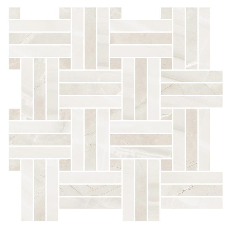 NOVABELL EXTRA Mosaico Intreccio Onice Bianco Pulpis Beige 30x30 cm 10 mm polished