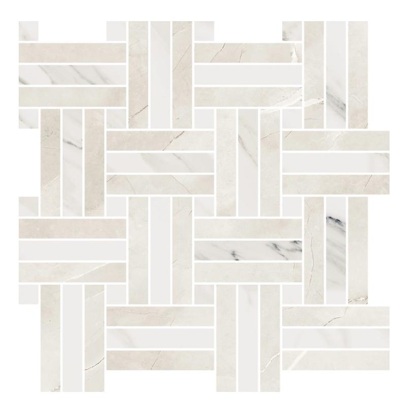 NOVABELL EXTRA Mosaico Intreccio Pulpis Beige Calacatta Select 30x30 cm 10 mm polished