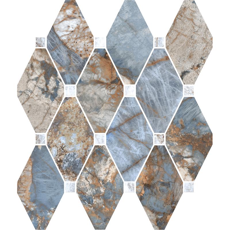 La Fabbrica AVA GEMSTONE Octagone Ocean 30x30 cm 8.8 mm Lapped