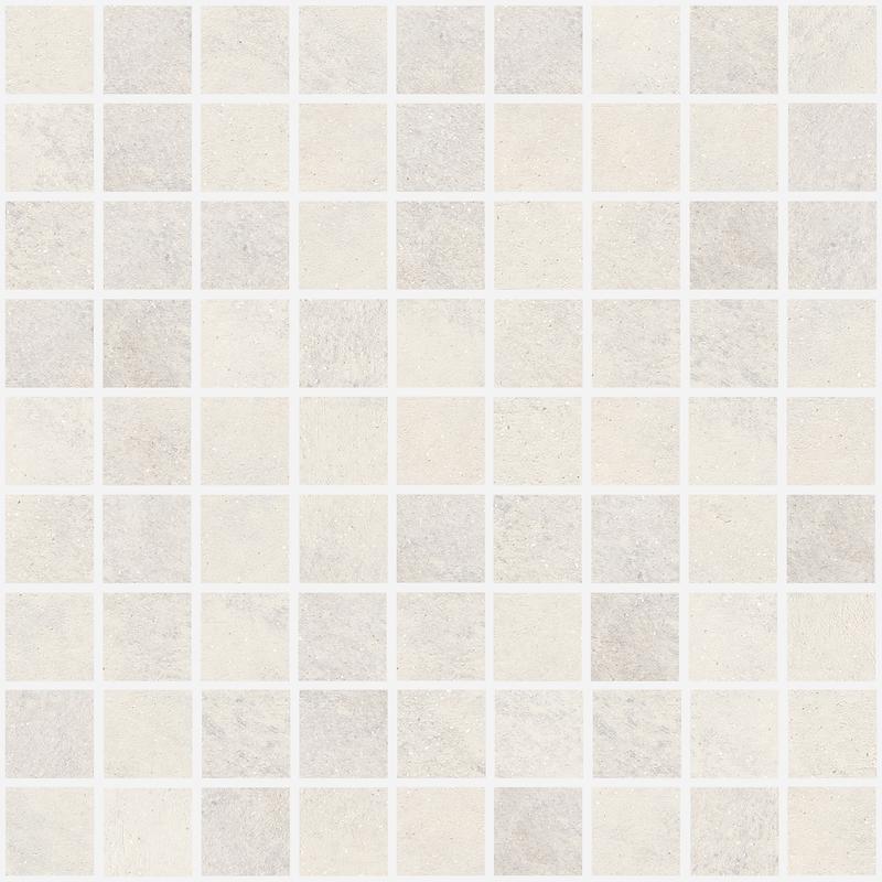 Gigacer QUARRY MOSAICO QUARZITE BIANCA 30x30 cm 12 mm Matte / Bush Hammered