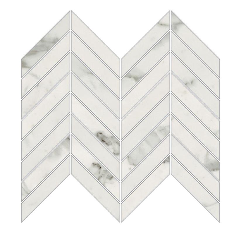 NOVABELL IMPERIAL MICHELANGELO Chevron Bianco Apuano 25x30 cm 10 mm polished
