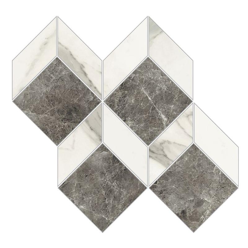NOVABELL IMPERIAL MICHELANGELO Mosaico 3D Bianco Apuano 27x28 cm 10 mm polished