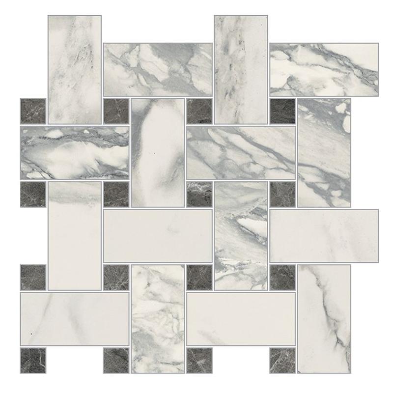 NOVABELL IMPERIAL MICHELANGELO Mosaico Intreccio Bianco Arabescato 30x30 cm 10 mm polished