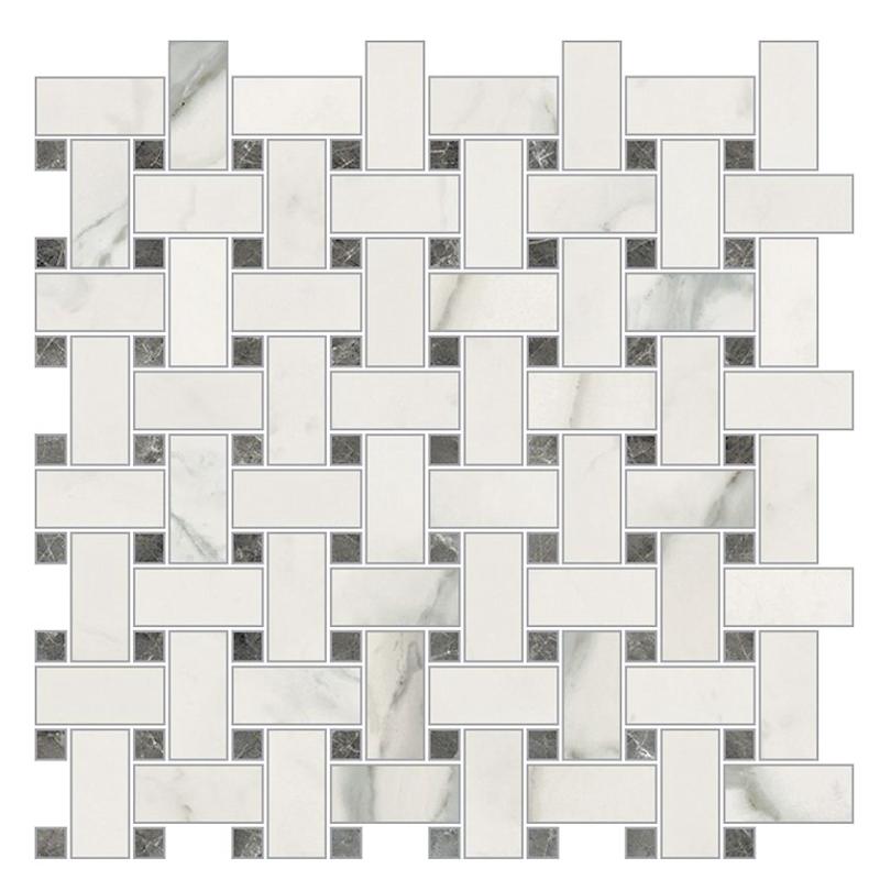 NOVABELL IMPERIAL MICHELANGELO Mosaico Trama Bianco Apuano 30x30 cm 10 mm Matte