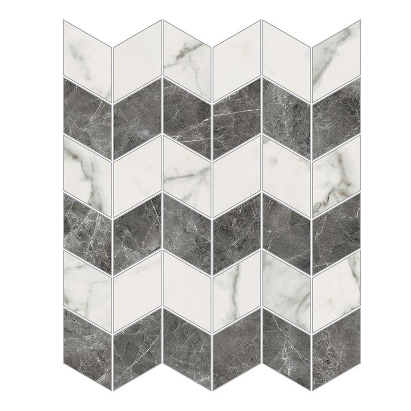 NOVABELL IMPERIAL MICHELANGELO Mosaico Zigzag Bianco Apuano 30x30 cm 10 mm polished