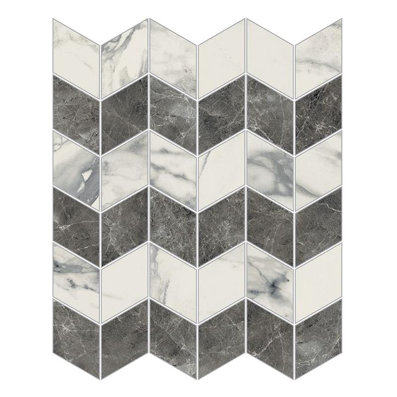 NOVABELL IMPERIAL MICHELANGELO Mosaico Zigzag Bianco Arabescato 30x30 cm 10 mm polished