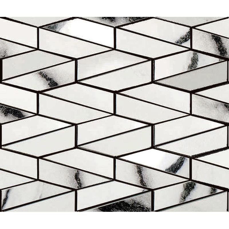 ITALGRANITI LUX EXPERIENCE Mosaico Esagona Allungato Mix Panda White 25,5x29,5 cm 9 mm Matte