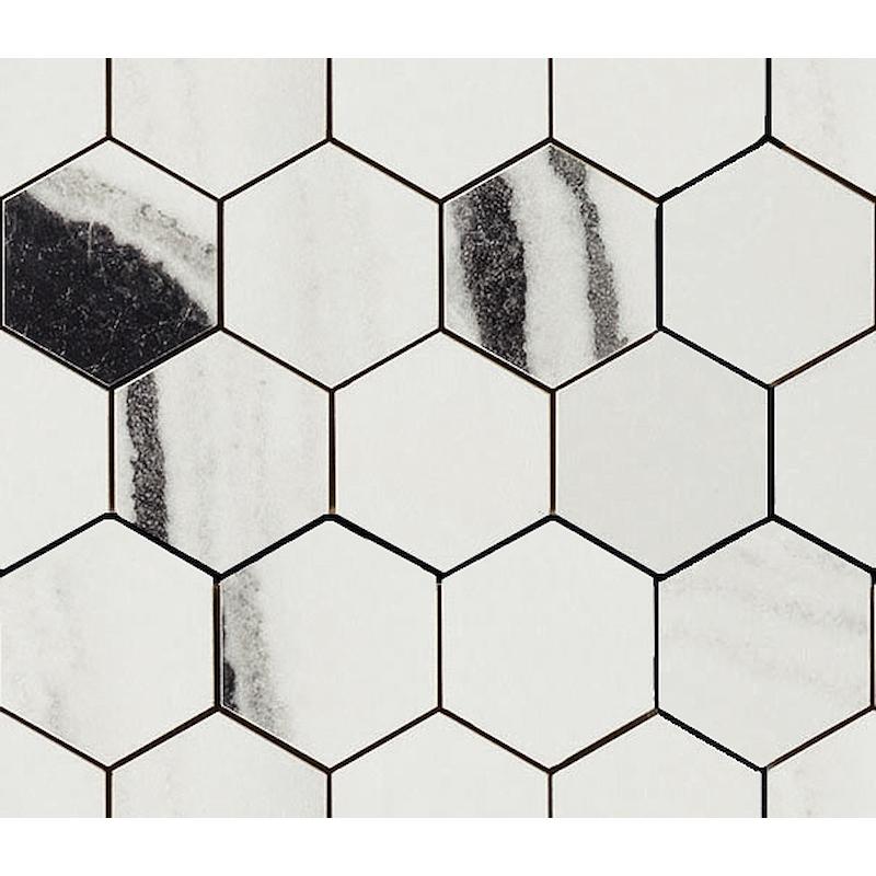 ITALGRANITI LUX EXPERIENCE Mosaico Esagona Panda White Fade 26x30 cm 9 mm Matte