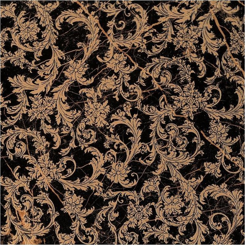 VERSACE MARBLE MODULO BAROCCO NERO 58,5x58,5 cm 9.5 mm Lapped