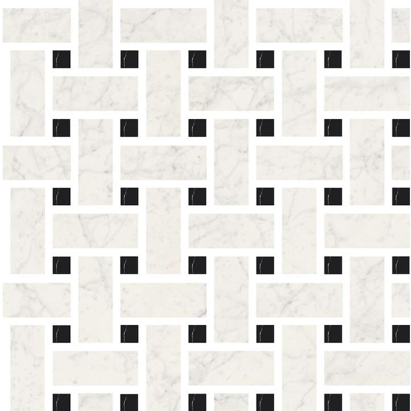 FIORANESE MARMOREA BIANCO GIOIA EFFECT MOSAICO WEAVE 30x30 cm 10 mm polished