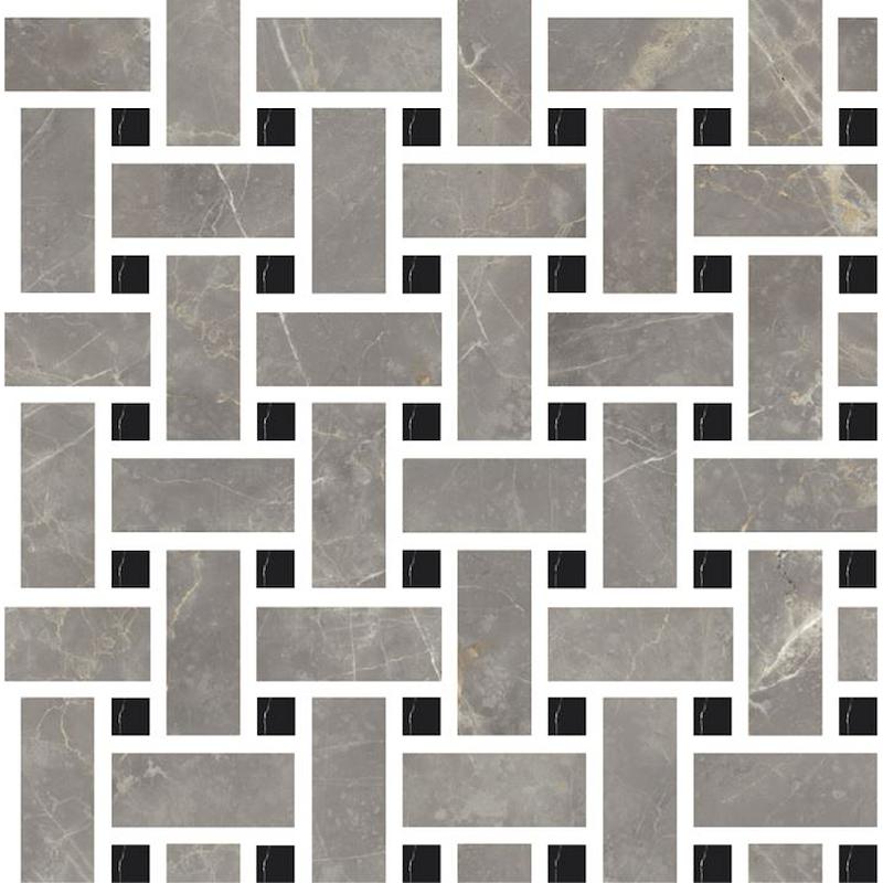 FIORANESE MARMOREA GRIGIO IMPERIALE EFFECT MOSAICO WEAVE 30x30 cm 10 mm polished