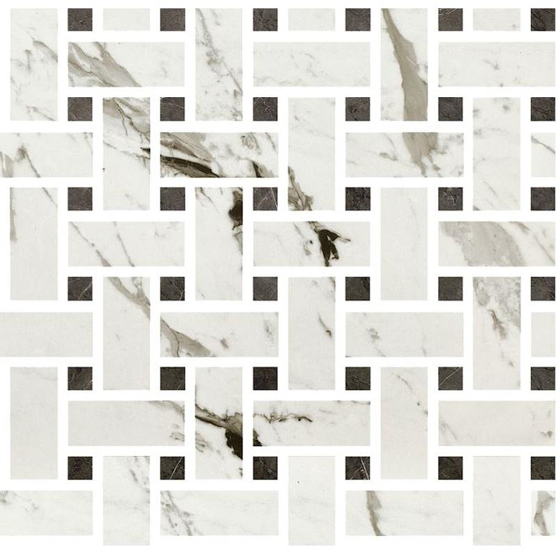 FIORANESE MARMOREA2 BRECCIA WHITE EFFECT MOSAICO WEAVE 30x30 cm 10 mm polished