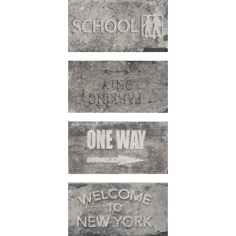 Cir NEW YORK Road Signs Mix Wall 10x20 cm 10.5 mm Matte