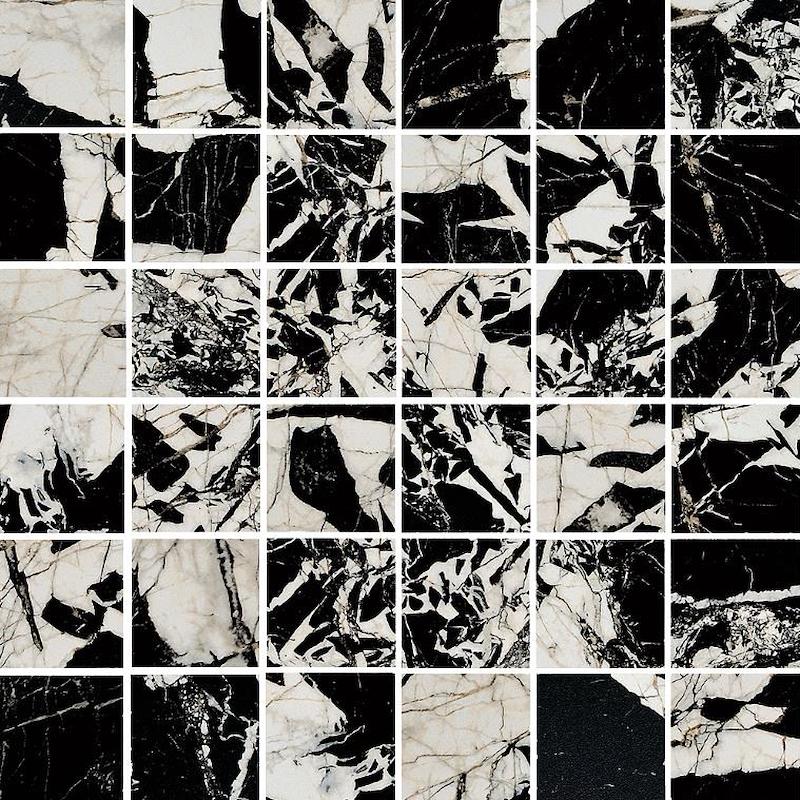 FIORANESE PRESTIGE BLACK ANTIQUE  EFFECT MOSAICO 5X5 30x30 cm 10 mm Matte