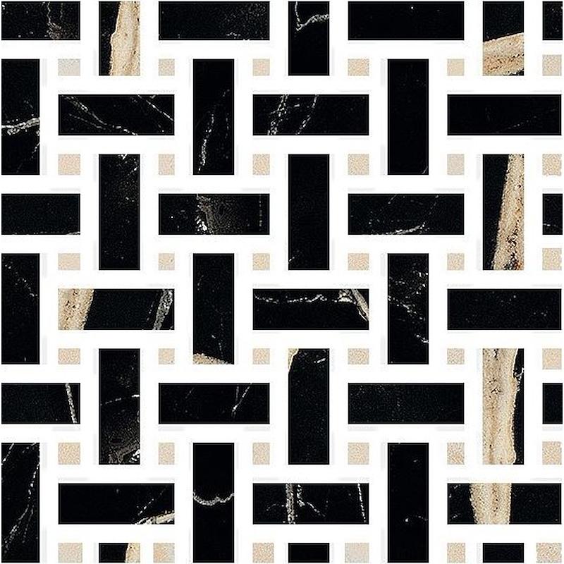FIORANESE SOUND OF MARBLES MARBLES NERO FONDO MOSAICO WEAVE 30x30 cm 10 mm polished