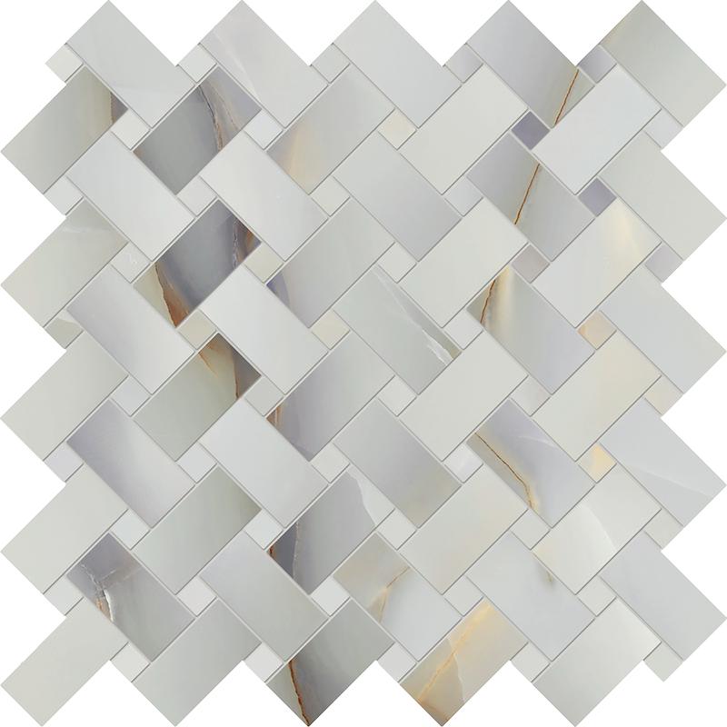 EMIL TELE DI MARMO PURE ONYX Mosaico Intrecci Turchese 30x30 cm 9 mm Silk