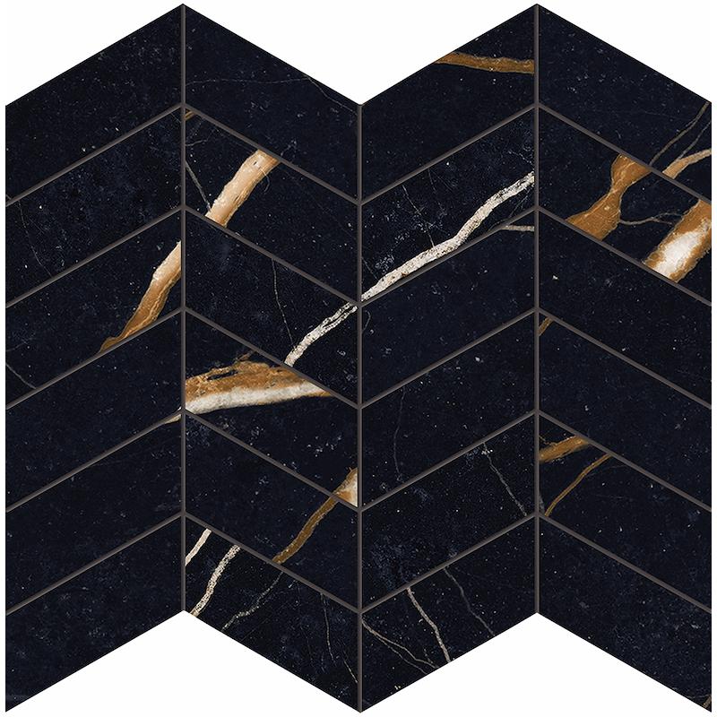 PROVENZA UNIQUE MARBLE Mosaico Arrows Sahara Noir 30x30 cm 9.5 mm Silk