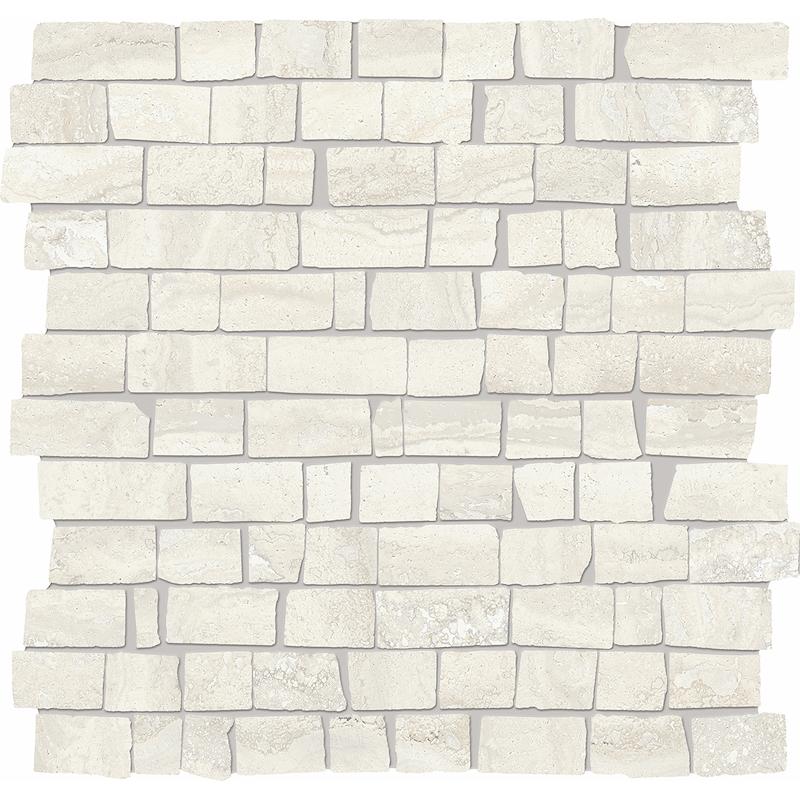 PROVENZA UNIQUE TRAVERTINE Mosaico Mini Block Vein Cut White 30x30 cm 9.5 mm Matte