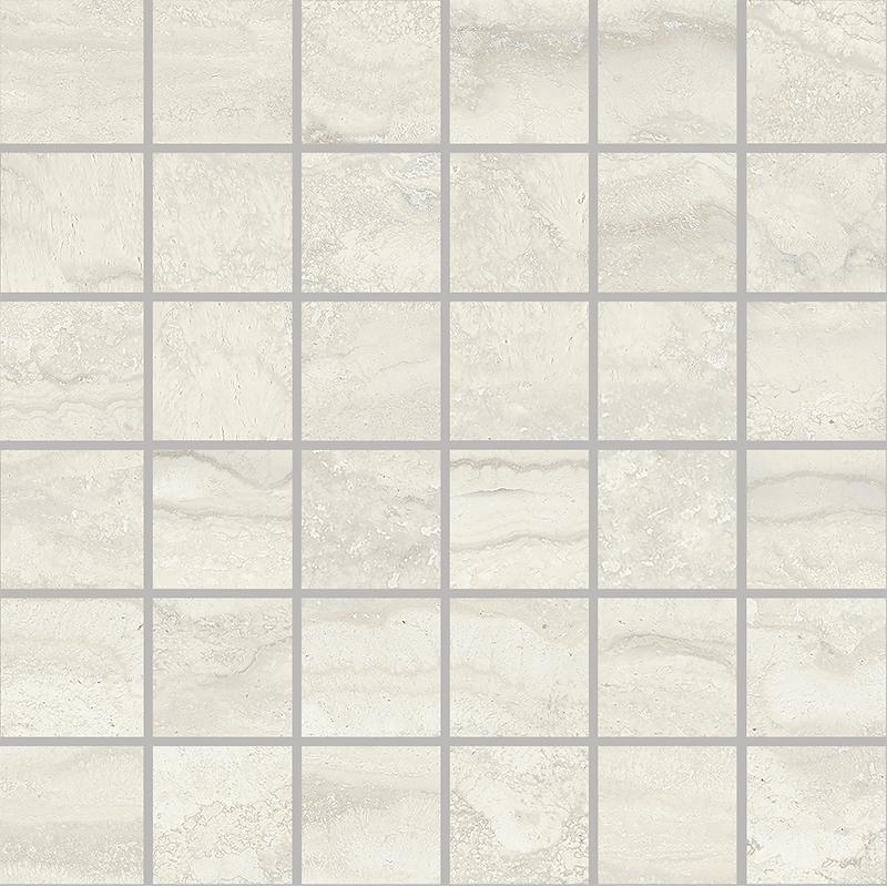 PROVENZA UNIQUE TRAVERTINE Mosaico Vein Cut White 30x30 cm 9.5 mm Lapped