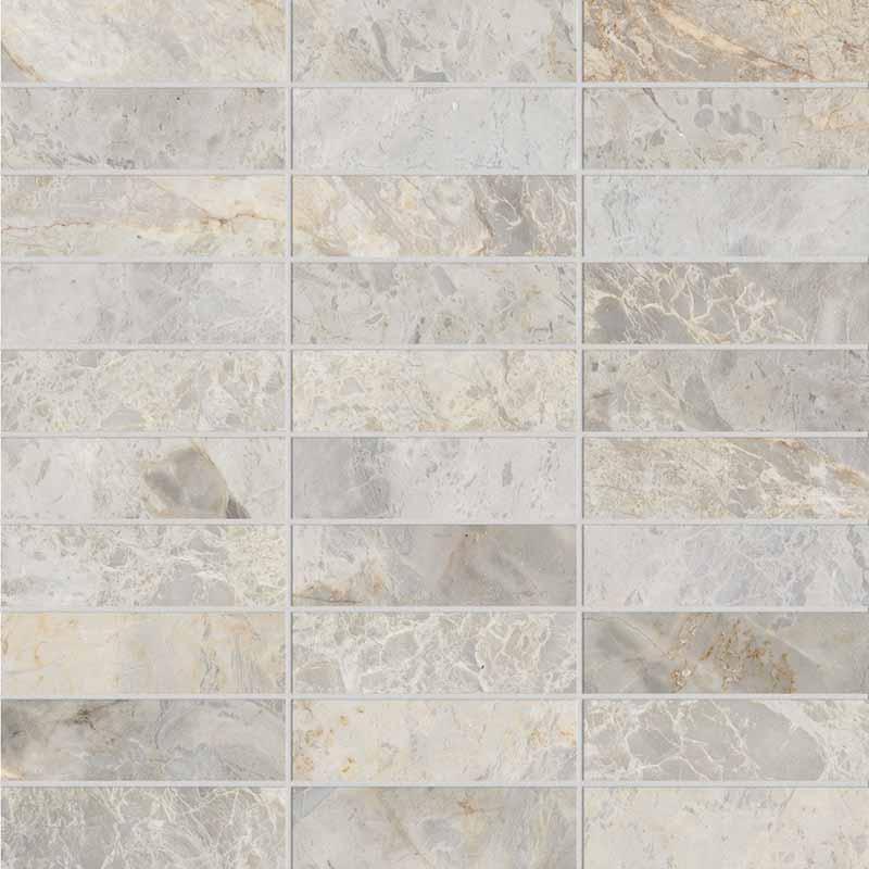 KEOPE VERSILIA Mosaico Listelli Fiorito Ivory 30x30 cm 9 mm Matte